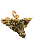 Pendentif carte de la Sicile en or 18ct 368-37