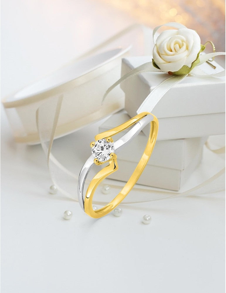 Bague bicolore en or 18ct 321-95
