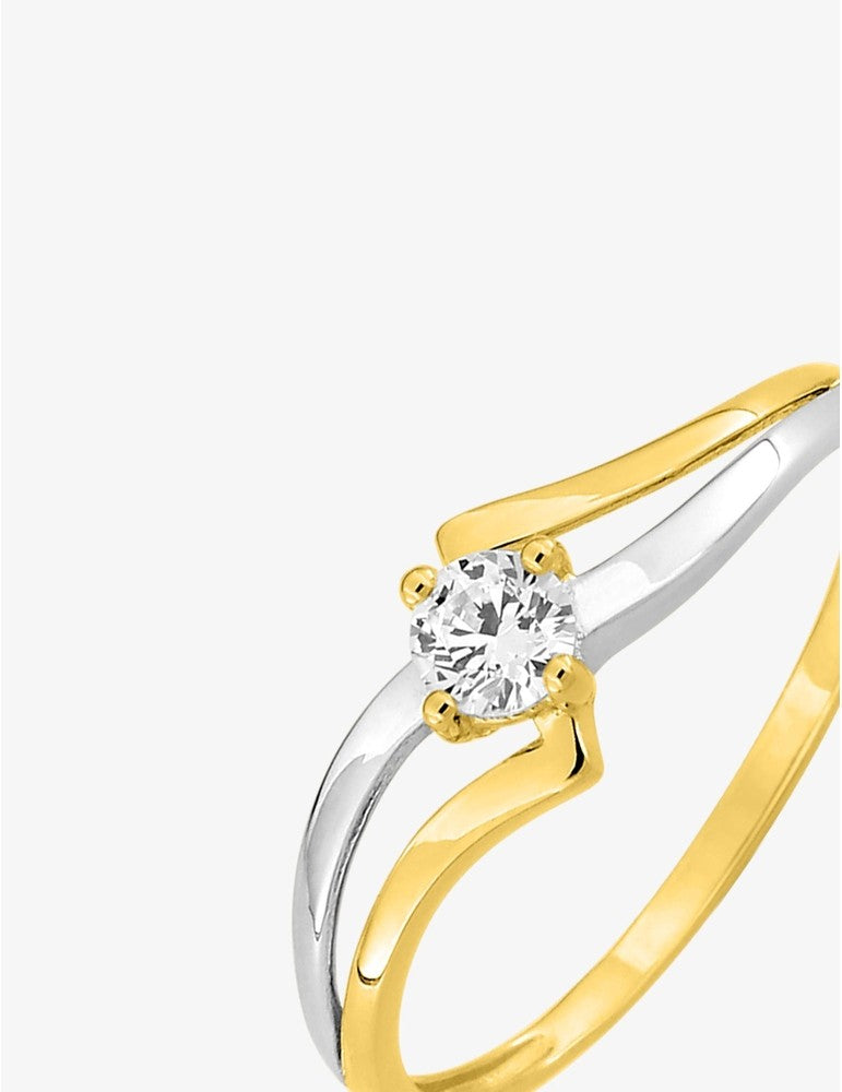 Bague bicolore en or 18ct 321-95
