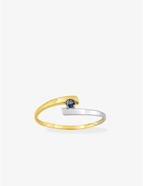 Bague bicolore en or 9ct et saphir 422-65