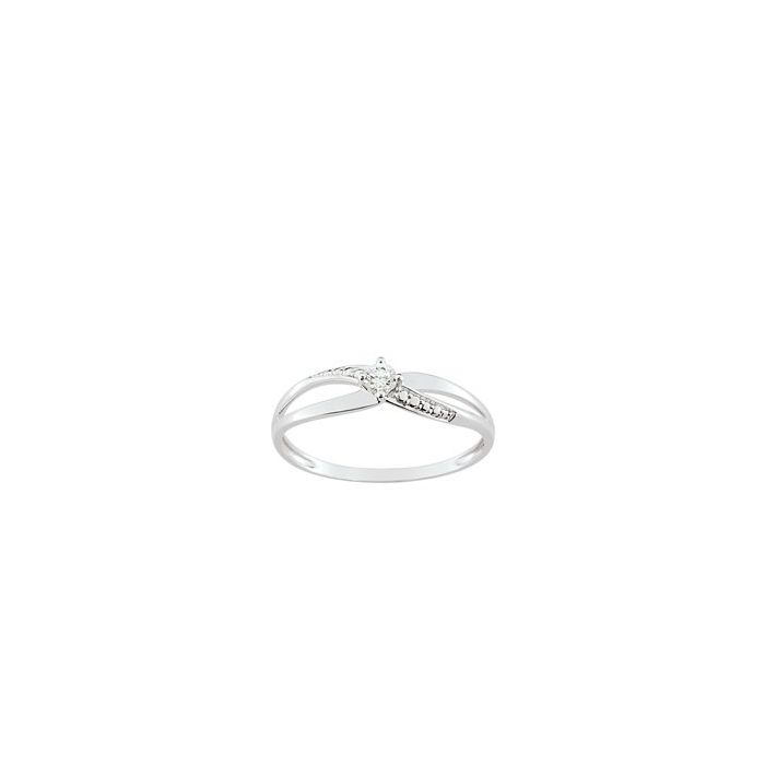 Bague en or blanc 9ct et zirconiums 401-264