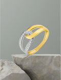 Bague bicolore en or 9ct avec zirconiums 421-237