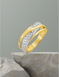 Bague bicolore en or 9ct avec zirconiums 421-206