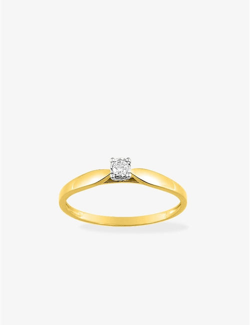 Bague bicolore en or 9ct et diamants 425-6