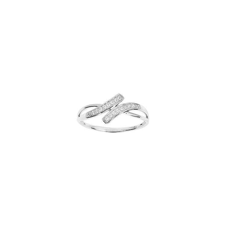 Bague en or blanc 18ct et zirconium 301-98