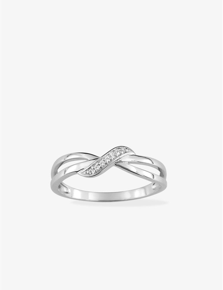 Bague en or blanc 18ct et zirconium 311-70