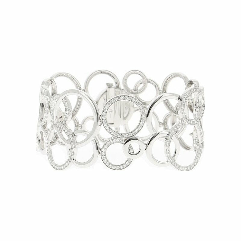 Bracelet manchette Tourbillon en or blanc et diamants