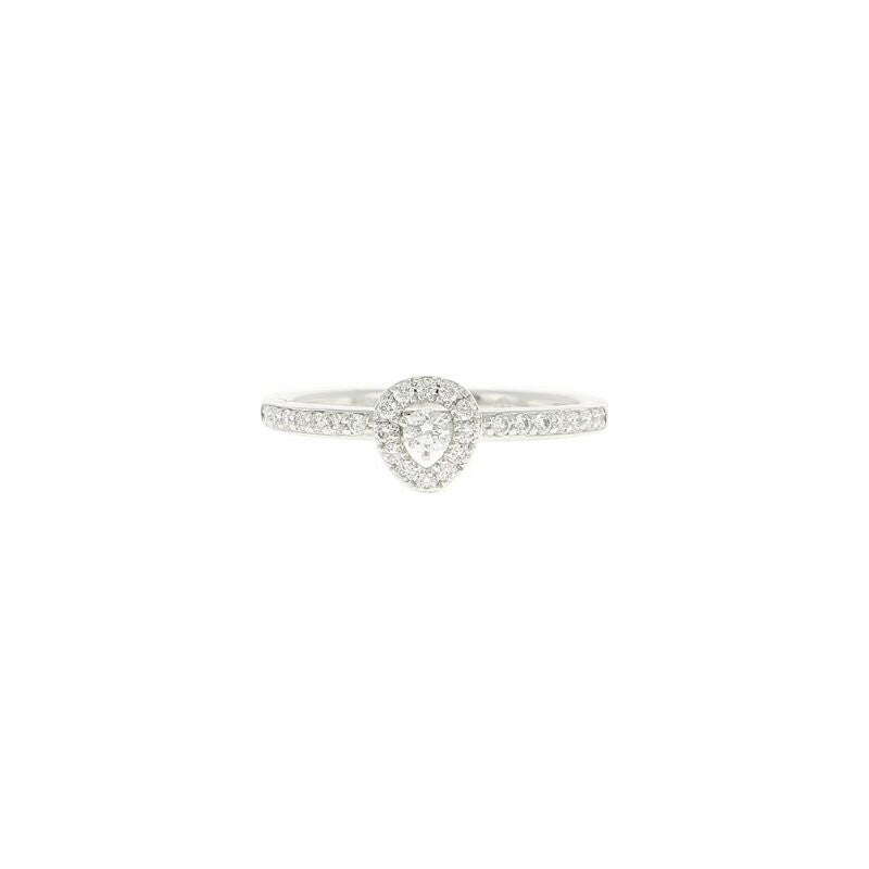 Bague Mini Poire en or blanc et diamants