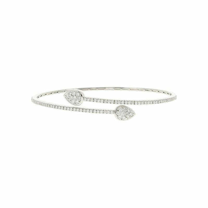 Bracelet Double Poire serti en or blanc et diamants
