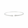 Bracelet jonc Carré demi-serti en or blanc et diamants