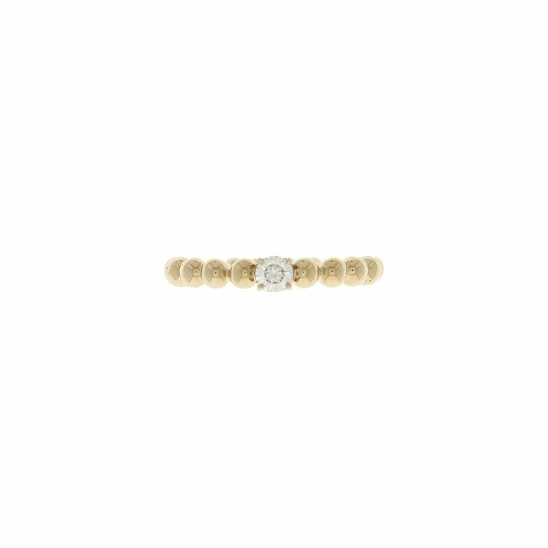 Solitaire Les Perlées en or blanc et diamants