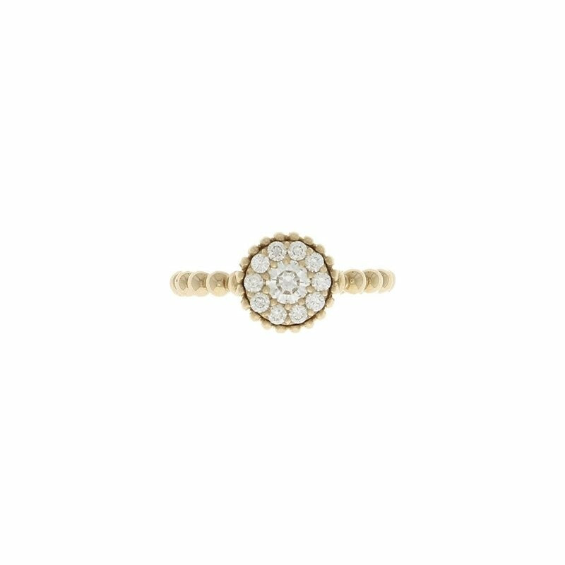 Bague Les Perlées Ronde en or rose et diamants
