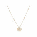 Collier Fleur serti en or rose et diamants