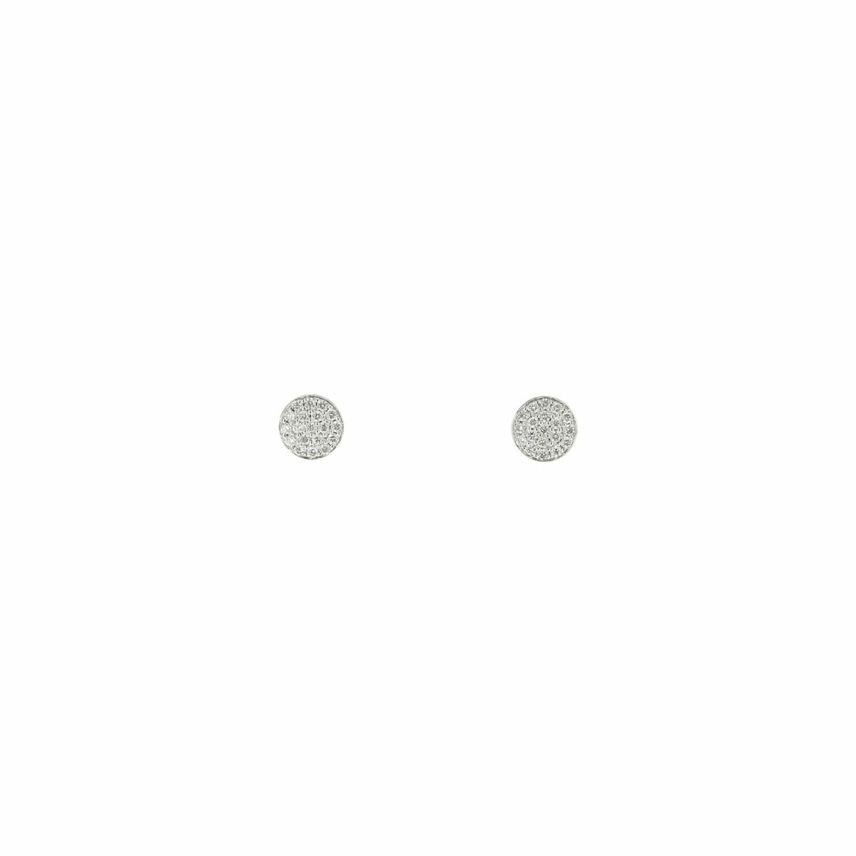 Boucles d'oreilles Mini Ronde en or blanc et diamants