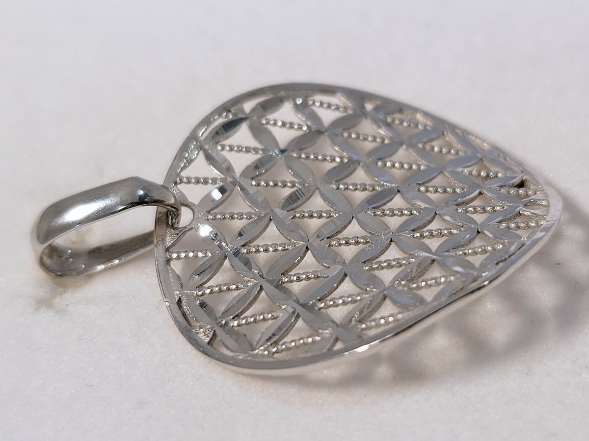 Pendentif en or blanc 18ct fleurs de vie 361-102