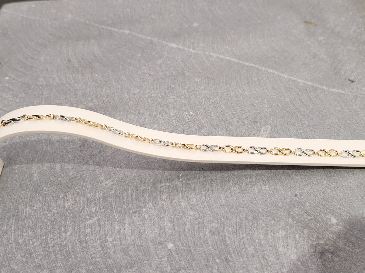 Bracelet infini en or jaune et or blanc 18ct 342-166
