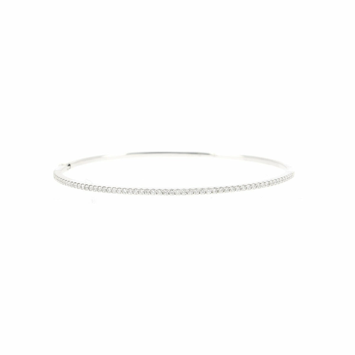 Bracelet jonc demi serti en or blanc et diamants