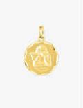 Médaille ronde avec ange en or jaune 18ct 369-348