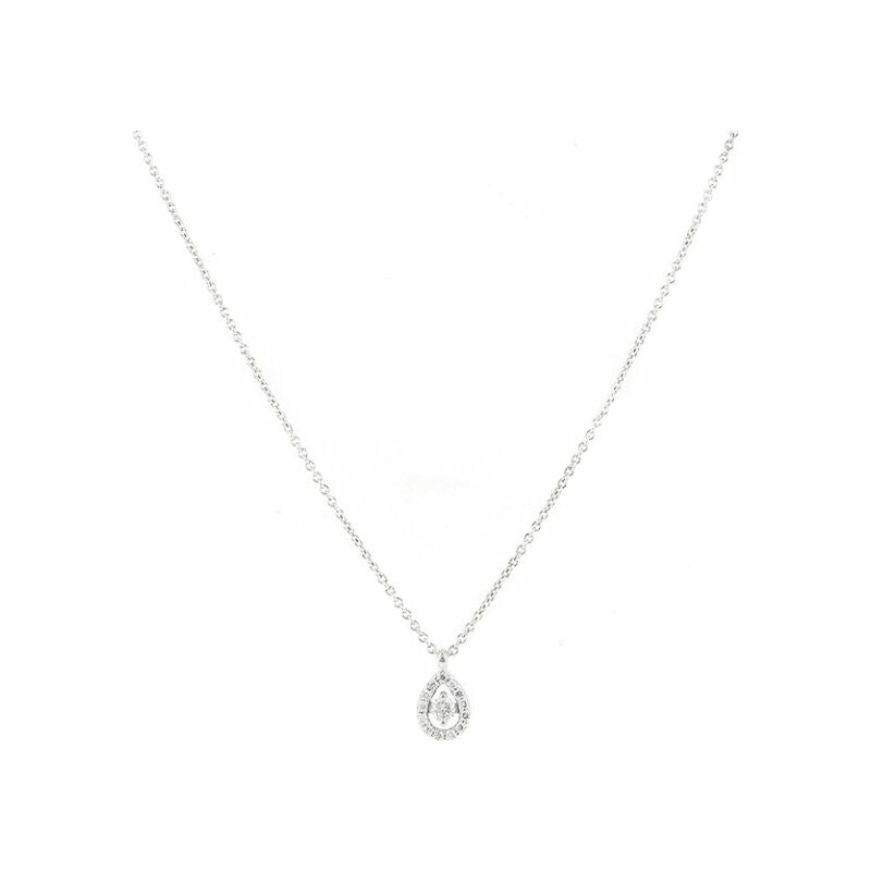 Collier Poire en or blanc et diamants