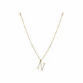 Collier Lettre N serti en or jaune et diamants