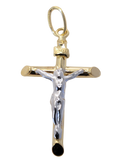 Pendentif Croix en or bicolore avec Christ 18ct 369-316