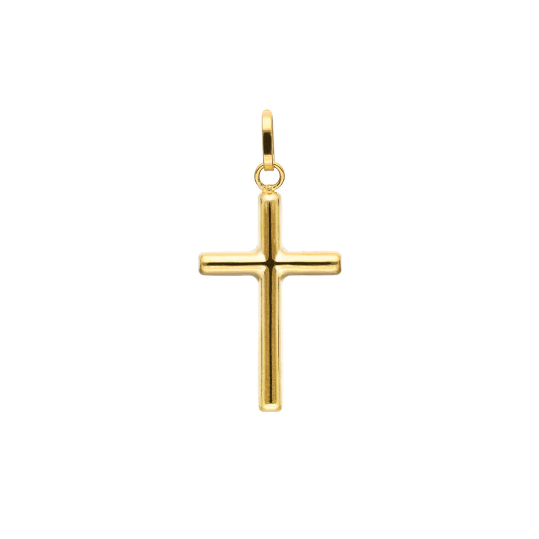 Pendentif Croix bombée en or jaune 18ct 369-340