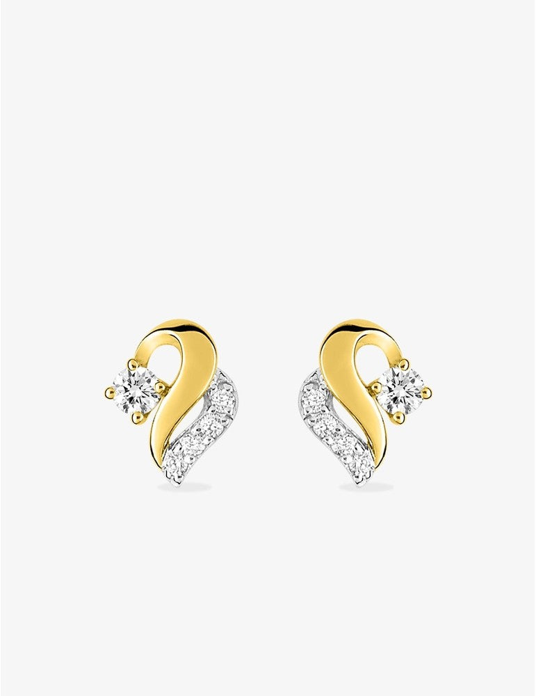 Boucles d'oreilles en or 18 ct et zirconiums 384-467