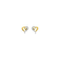 Boucles d'oreilles coeur en or bicolore 9 ct 484-118