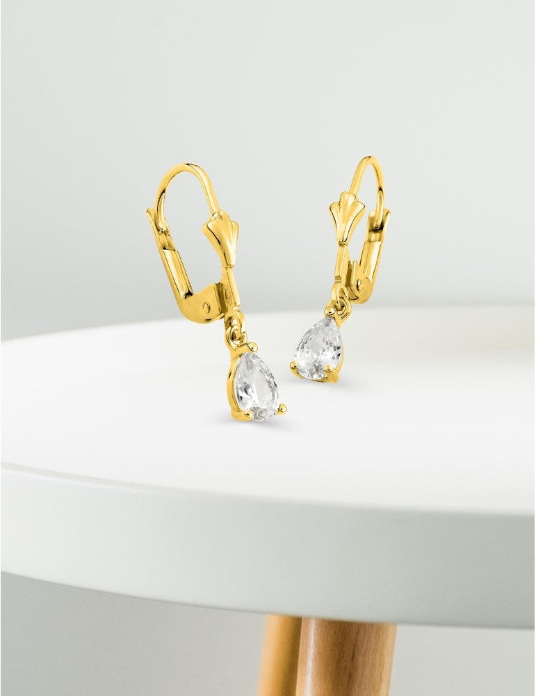 Boucles d'oreilles en or jaune 9ct et zirconiums 482-111