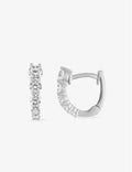 Créoles en or blanc et zirconium 9ct 481-7