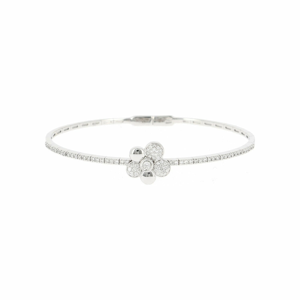 Bracelet Fleur serti en or blanc et diamants, petit modèle