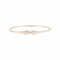Bracelet jonc Poire serti en or rose et diamants