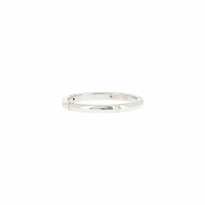 Alliance Ronde serti clos en or blanc et diamants