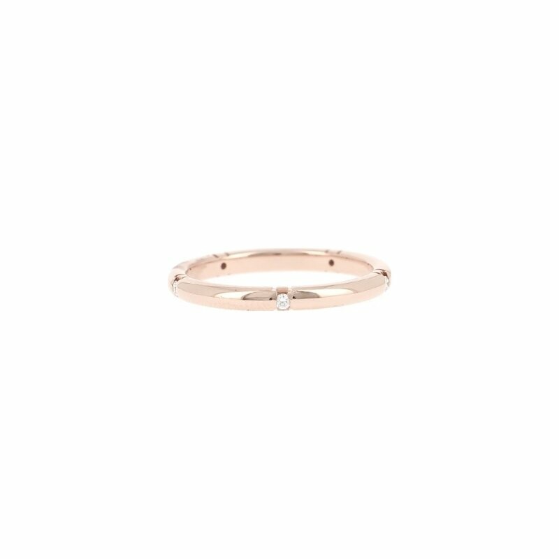 Alliance Ronde serti clos en or rose et diamants