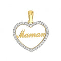 Pendentif "Maman" en or 9ct + zirconiums 463-38