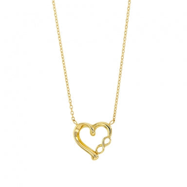 Chaine + pendentif coeur-infini en or 9ct 453-40