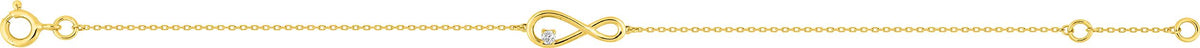 Bracelet infini en or jaune 9ct et zirconium 440-46