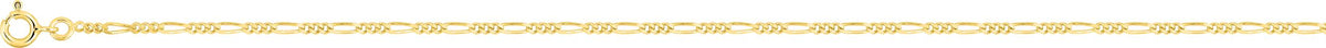 Chaine maille figaro 3+1 en or jaune 9ct 1.7mm 350-499