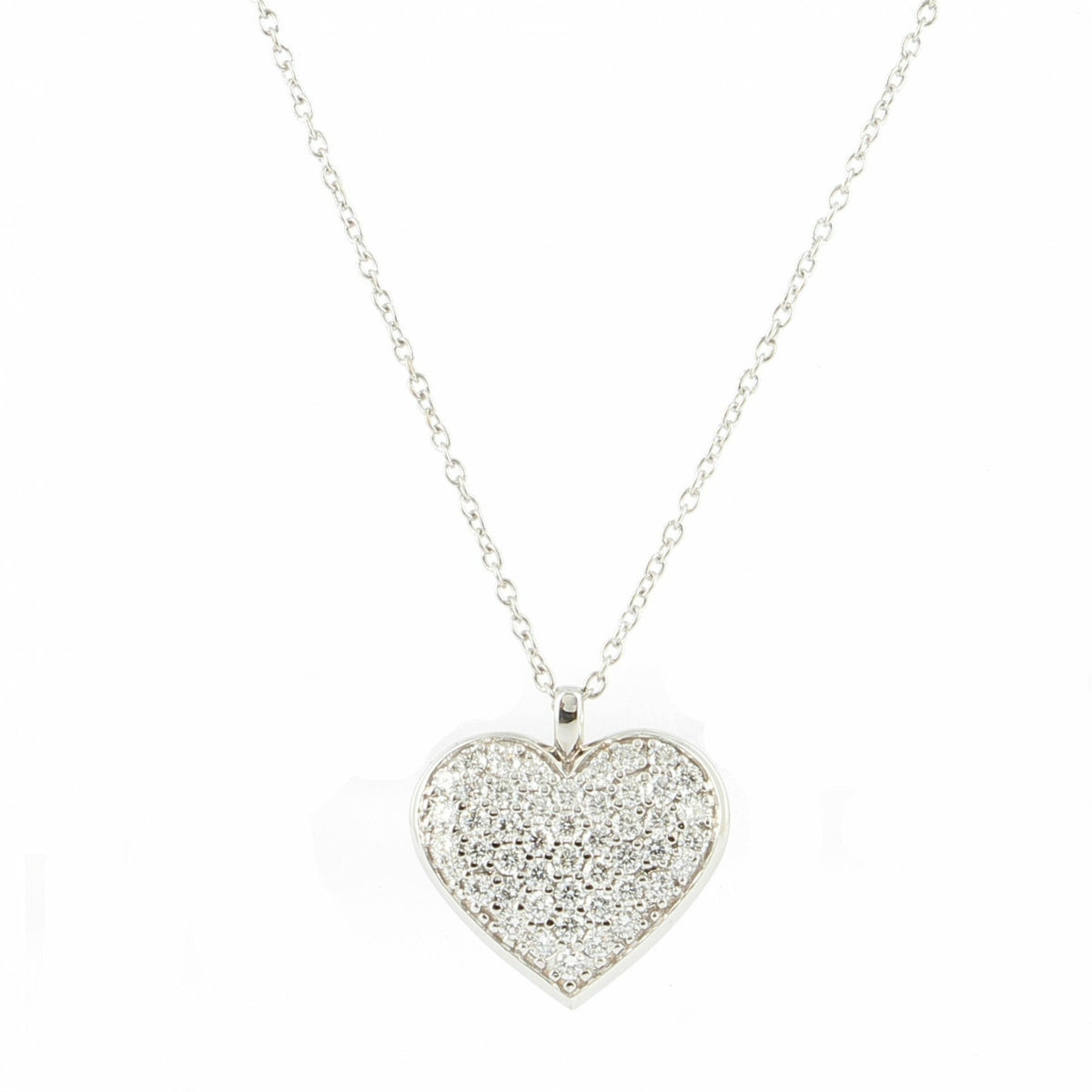 Collier Cœur en or blanc et diamants