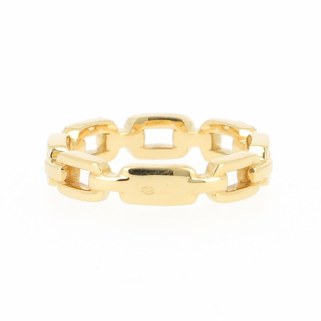 Bague Chaîne en or jaune, 3 maillons sertis de diamants