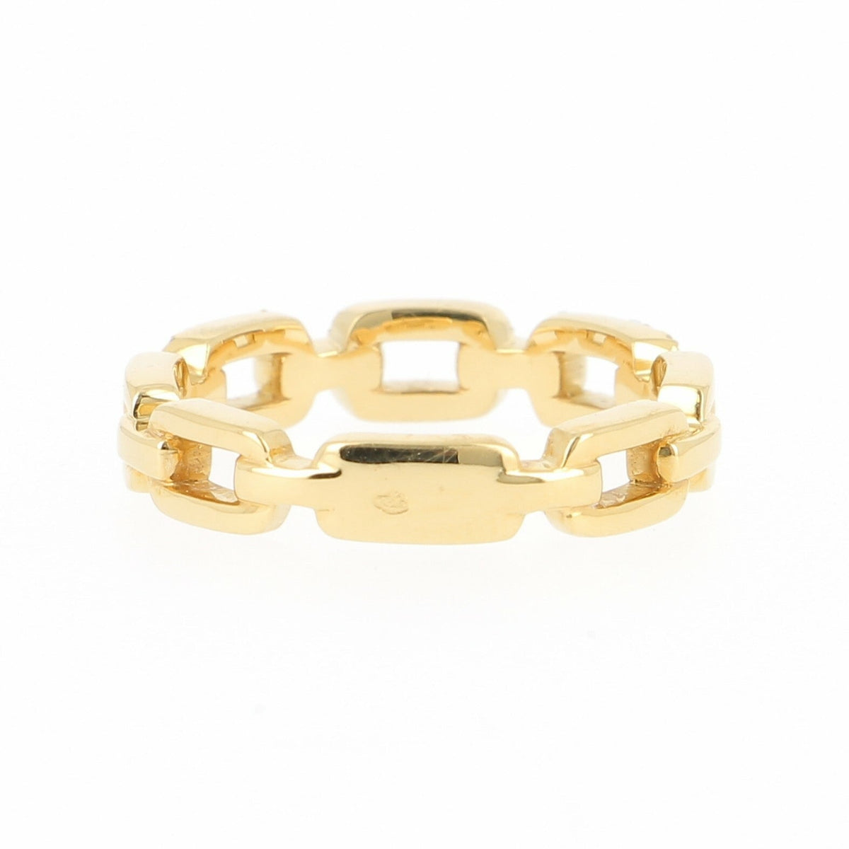 Bague Chaîne en or jaune, 3 maillons sertis de diamants