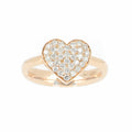Bague Cœur en Or rose et diamants, grand modèle
