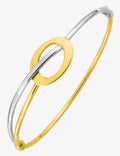 Bracelet jonc ouvrant bicolore en or 9ct 482-91