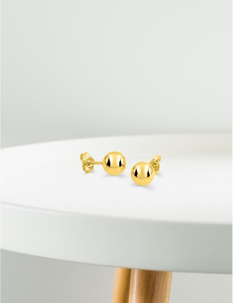Boucles d'oreilles boules 7mm en or jaune 9 ct 484-126