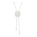 Collier Cravatte or blanc Carree serti de diamants