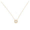 Chaine or rose pendentif Carré serti de diamants