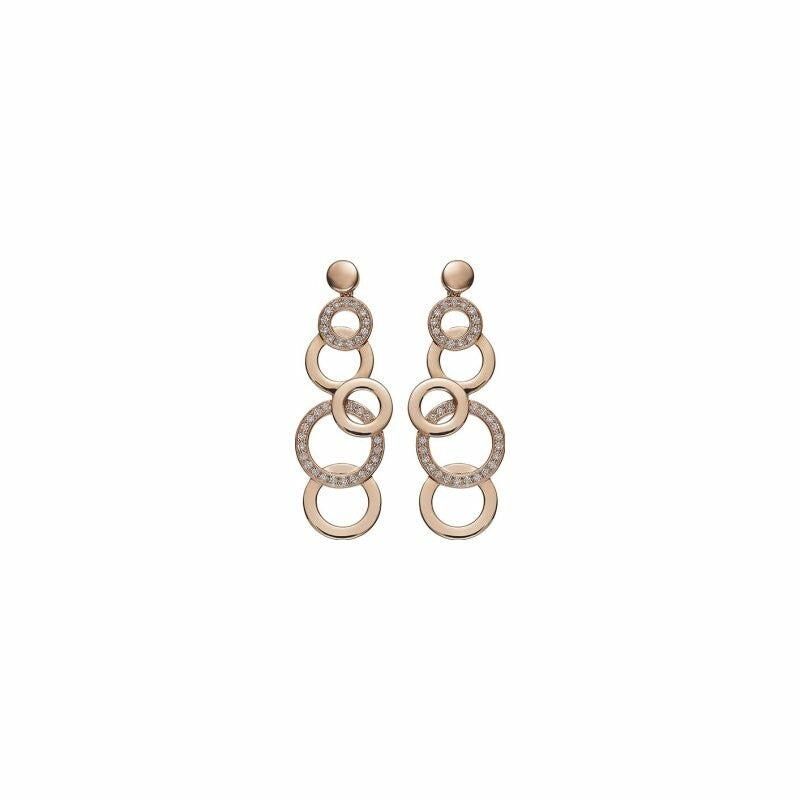 Boucles d'oreilles Tourbillon en or rose et diamants
