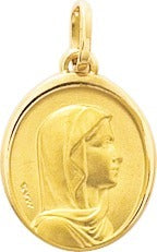 Médaille ovale vierge en or 9ct 469-321