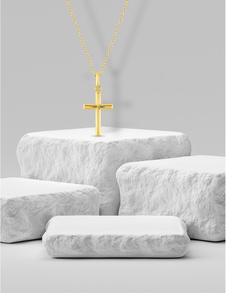 Pendentif croix en or jaune 9ct 469-333