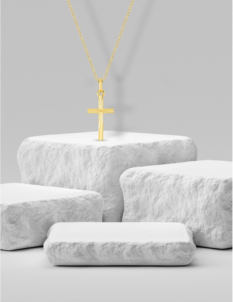 Pendentif croix en or jaune 9ct 469-325